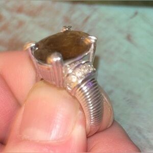 Judith Ripka Sterling Silver Smoky Quartz Ring , Size 8